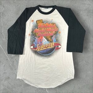 Vintage Journey Shirt Mens M White Raglan Texxas World Music Fest‎ 1982 Concert